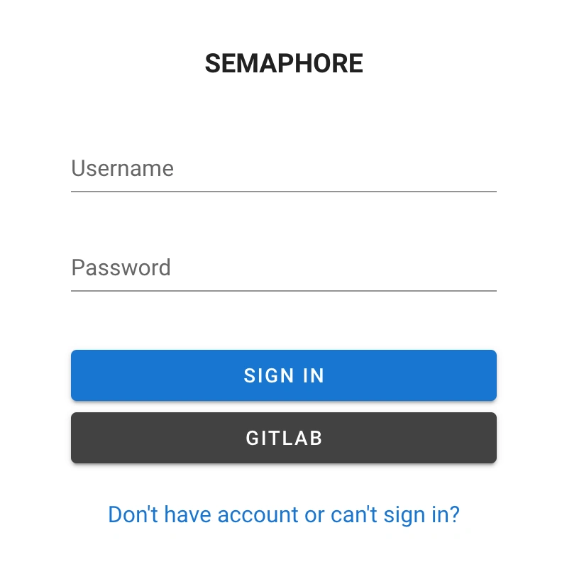 semaphore login screen